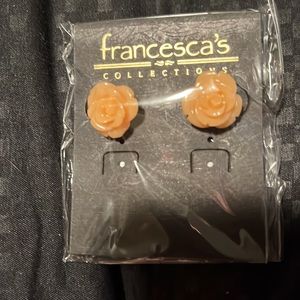 Francesca’s rose bud earrings. Peach colored.